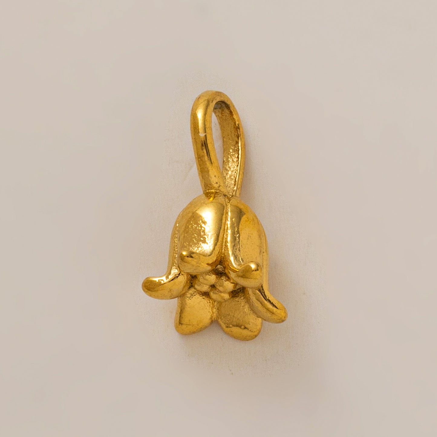 Vintage 18K Gold PVD Stainless Steel Floral Pendant Charm Bar