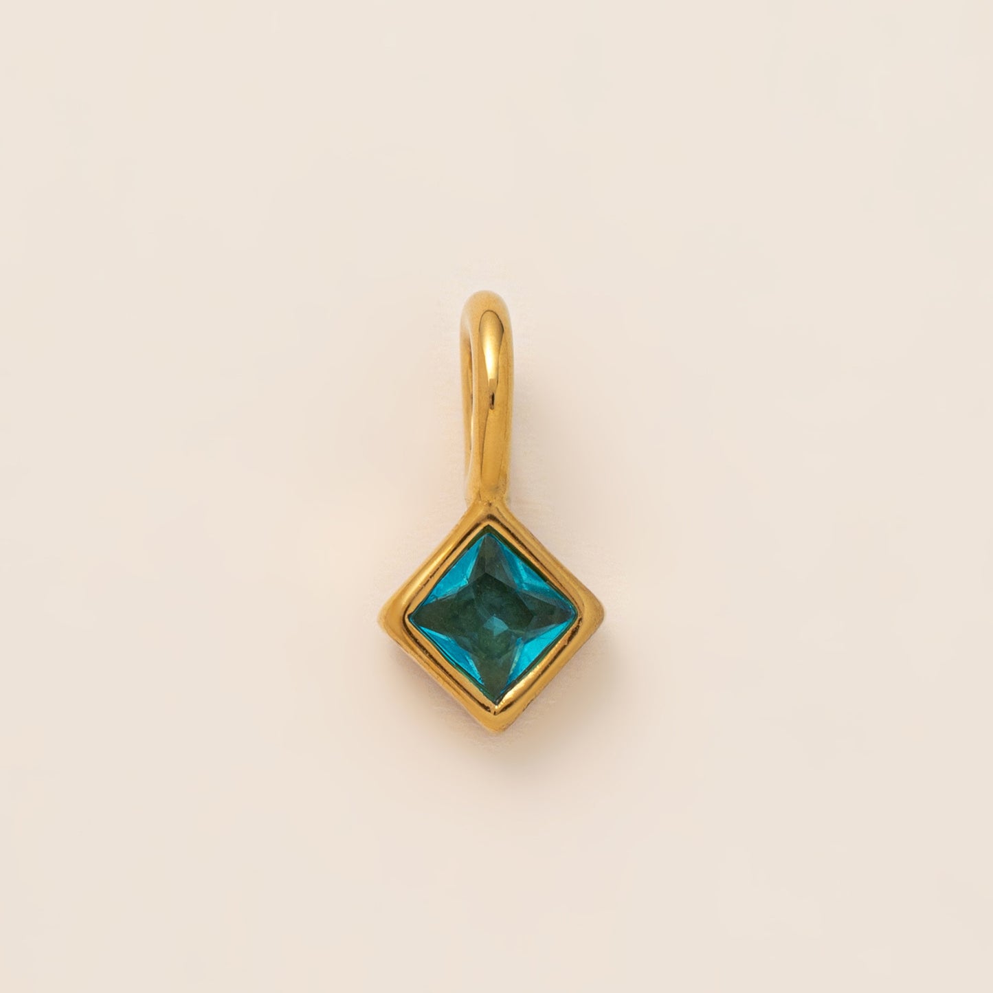 Vintage Geometric Stainless Steel 18K Gold Plated PVD Cubic Zirconia Pendant Necklace Charm Bar for Unisex