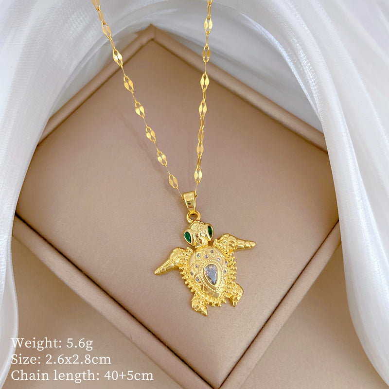Collana Geometrica con Cielo Stellato da Donna con Strass Micro-Incastonati in Acciaio al Titanio, Stile Dolce, Fresco e Minimalista