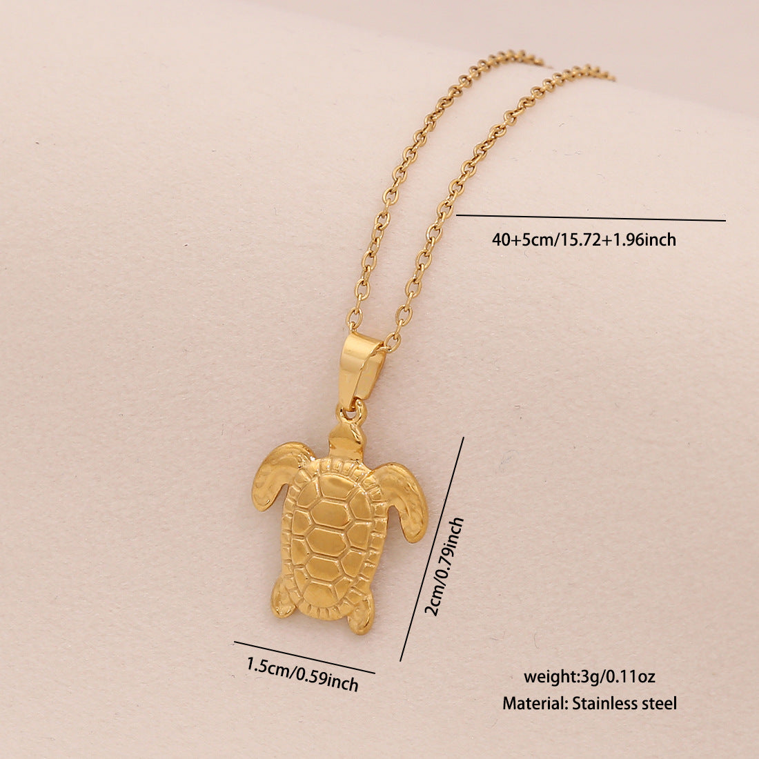 Personalized Stainless Steel Ocean Animal Pendant Necklace with Electroplated Finish - Starfish, Turtle, Seahorse & Tropical Fish Designs