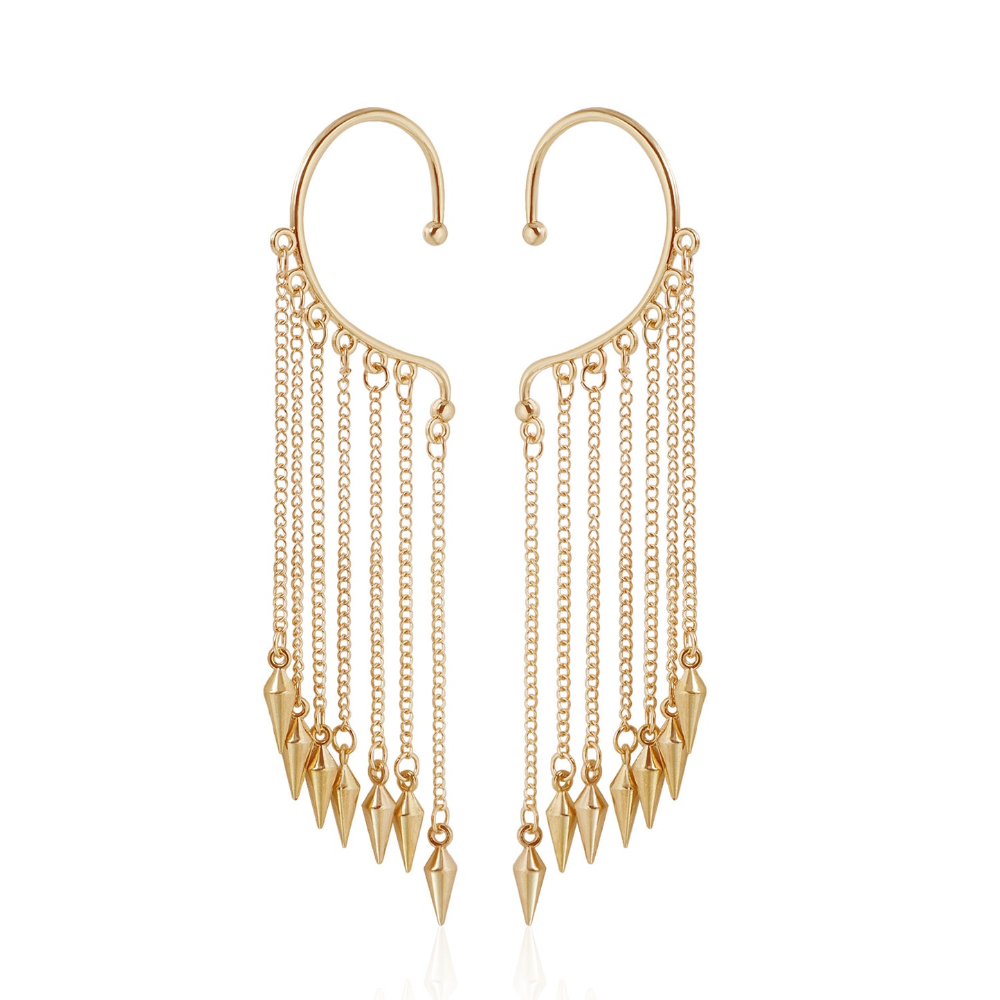 Sexy Streetwear Plated Alloy Geometric Tassel Ear Cuff for Women