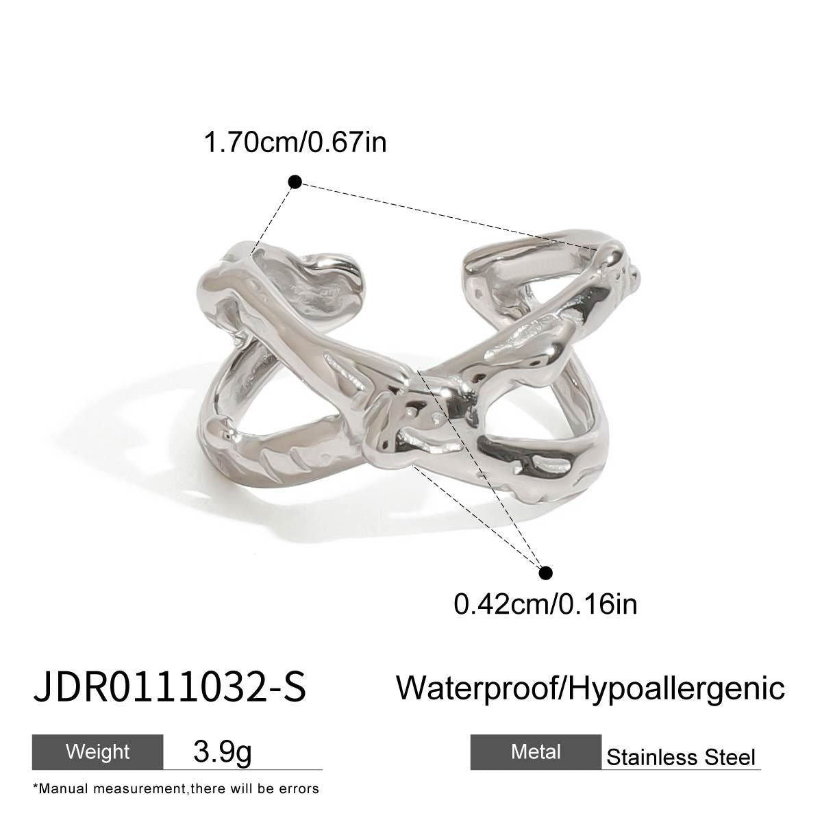 Geometric Plated Stainless Steel Ring for Women