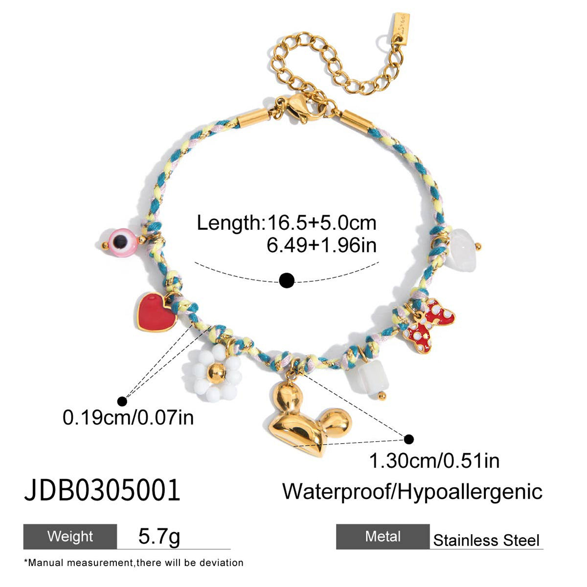 Pulsera Minimalista de Acero Inoxidable con Forma de Fruta, Perlas y Acabado Chapado para Mujer