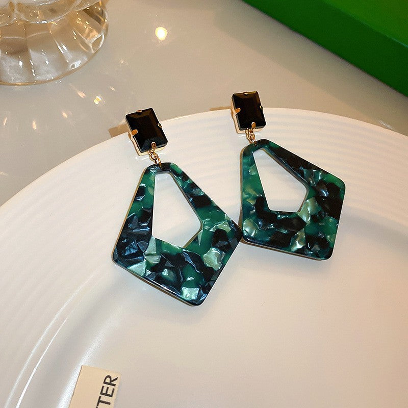 Chic Vintage Heart-Shaped Enamel Earrings with 925 Sterling Silver Posts for Women