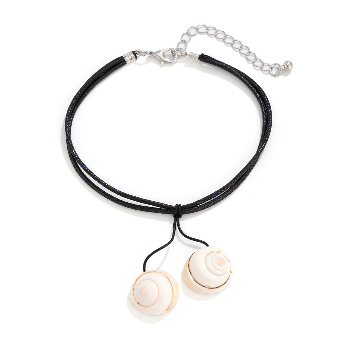 Collar con colgante de concha de estilo vacacional con detalle de borla en cordón de cera natural para mujer