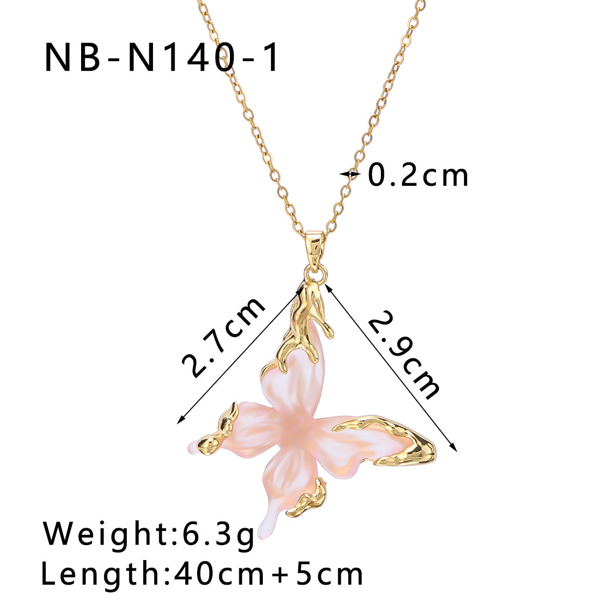 Collana pendente a farfalla minimalista in acciaio inossidabile con finitura placcata sottovuoto in oro 18 carati su catena a O per donna