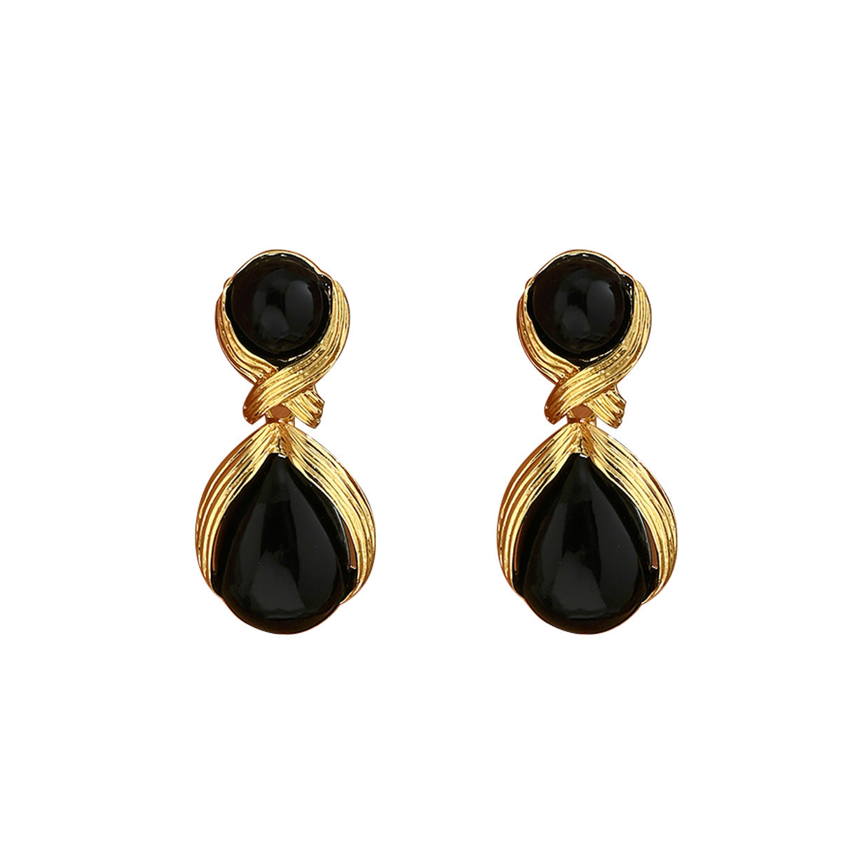 Aretes Geométricos Minimalistas para Mujer con Incrustaciones de Perlas en Base de Cobre y Postes de Acero Inoxidable