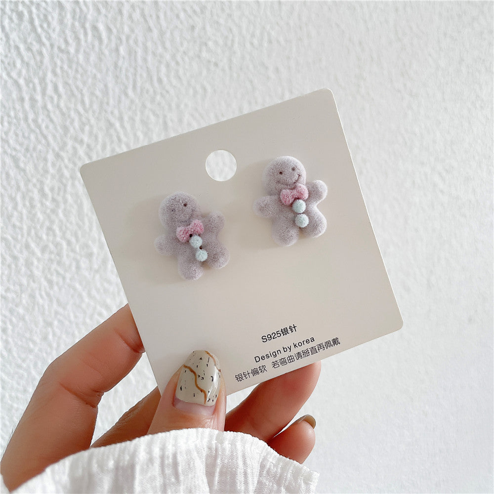 Orecchini Minimalisti Placcati in Lega a Forma di Animale con Perno in Argento Sterling 925 per Donna