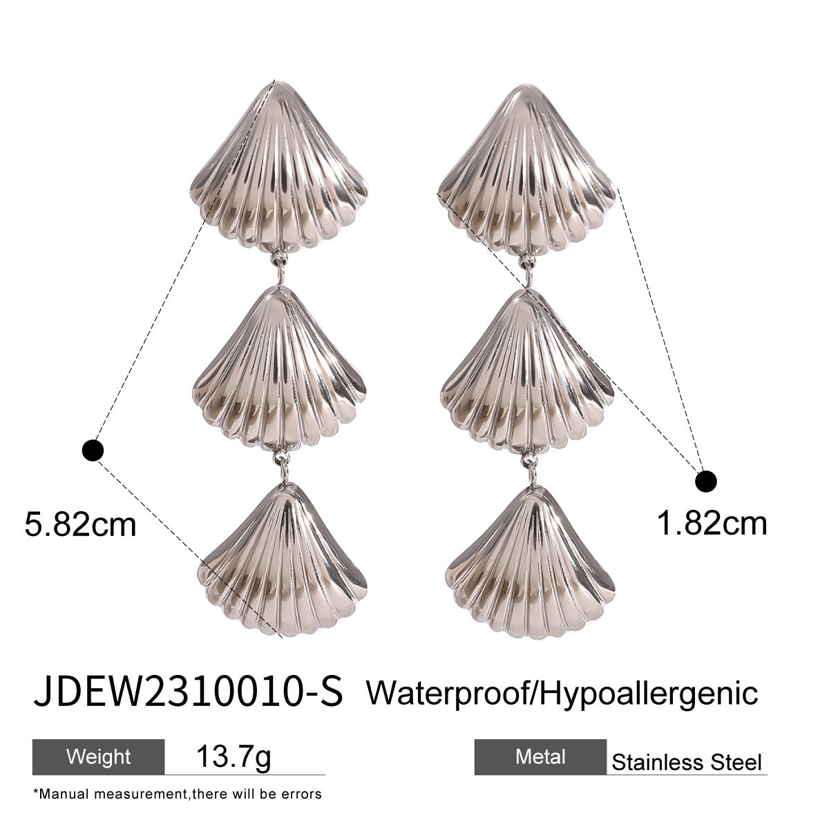Elegant Stainless Steel Shell Earrings with Titanium Steel Posts Gold Plated Fashion Jewelry for Women