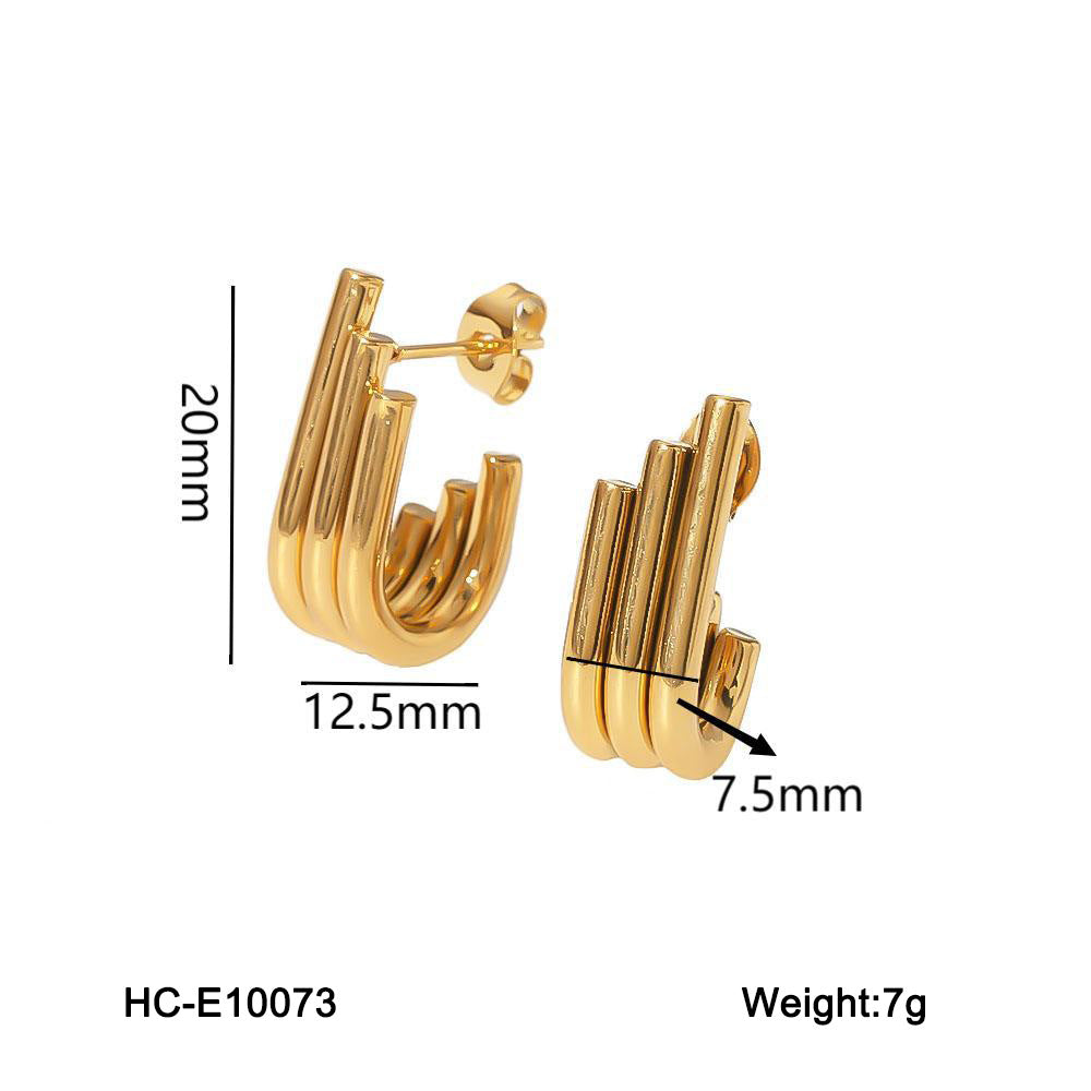 Geometric Stainless Steel Hypoallergenic Coil Earrings for Women with Plated Finish