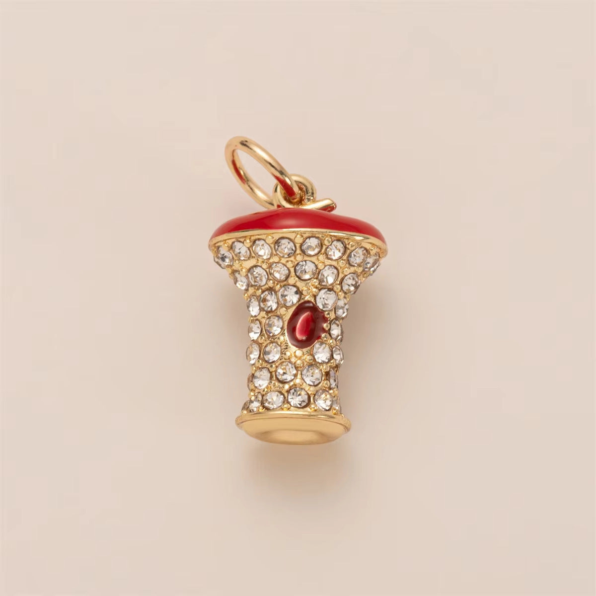 Sweet Brass Fruit Pendant Necklace with Cherry, Pineapple, Orange, Strawberry and Pear Charms