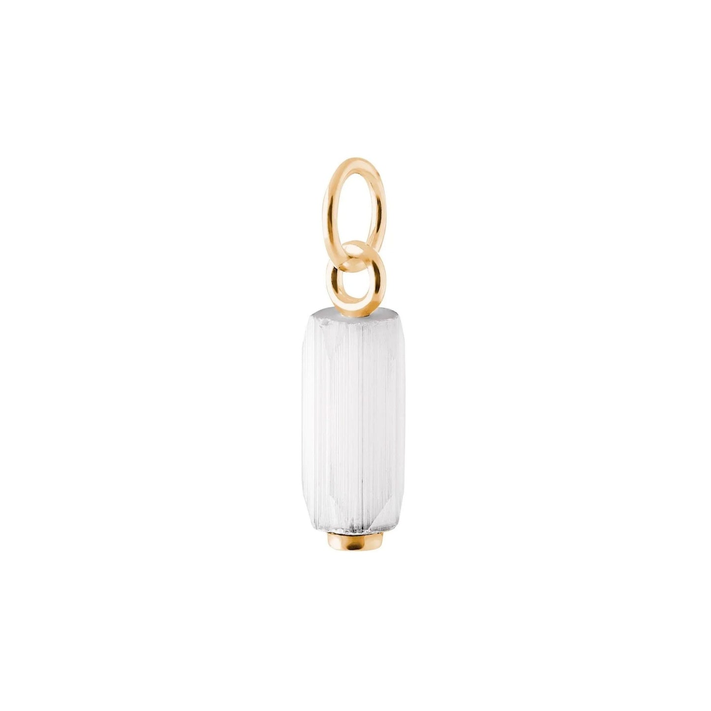 Vintage Stainless Steel PVD Gold Plated Natural Stone Pendant Charm Bar for Women