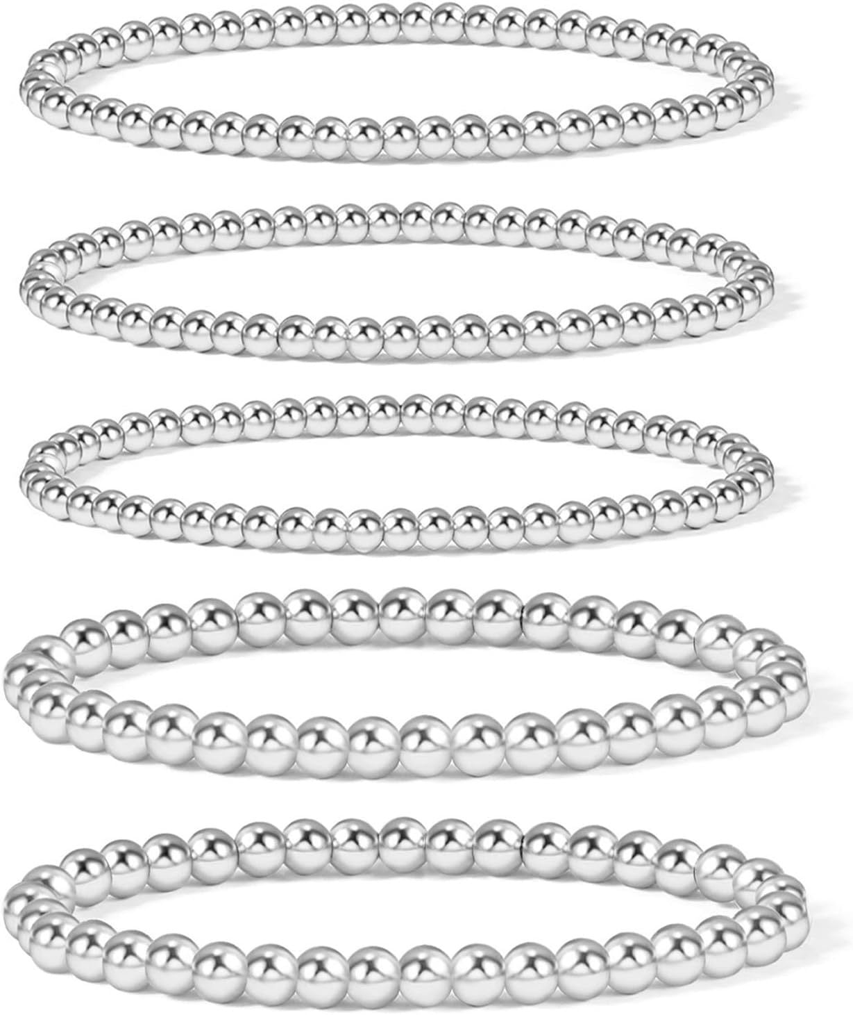 Bohemian Minimalist Geometric Plated Alloy Cuban Link Chain Pearl Bracelet Set for Women