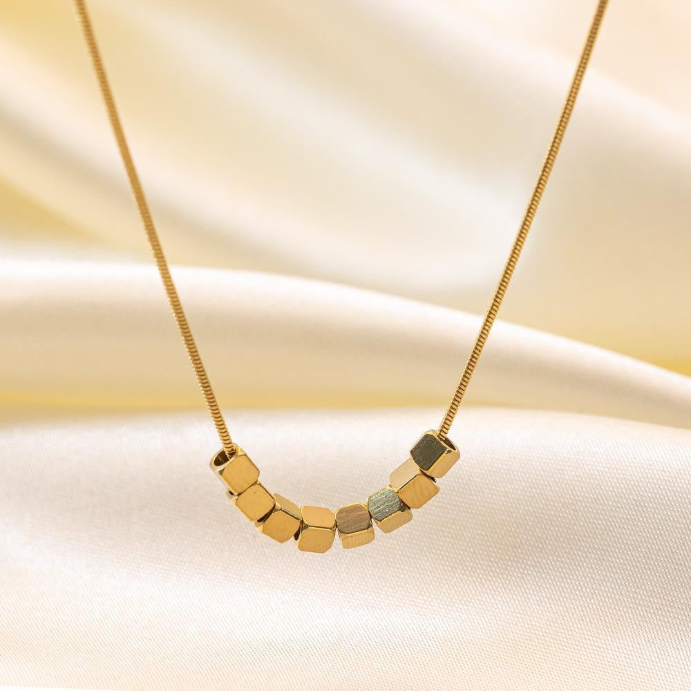 Minimalist Luxury Square Titanium Steel Plated Necklace for Women