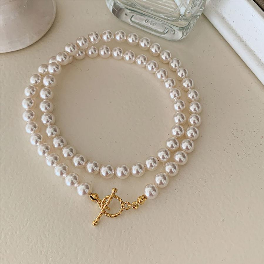 Minimalist Star-Shaped 925 Sterling Silver Pearl Necklace with Plated Finish for Women