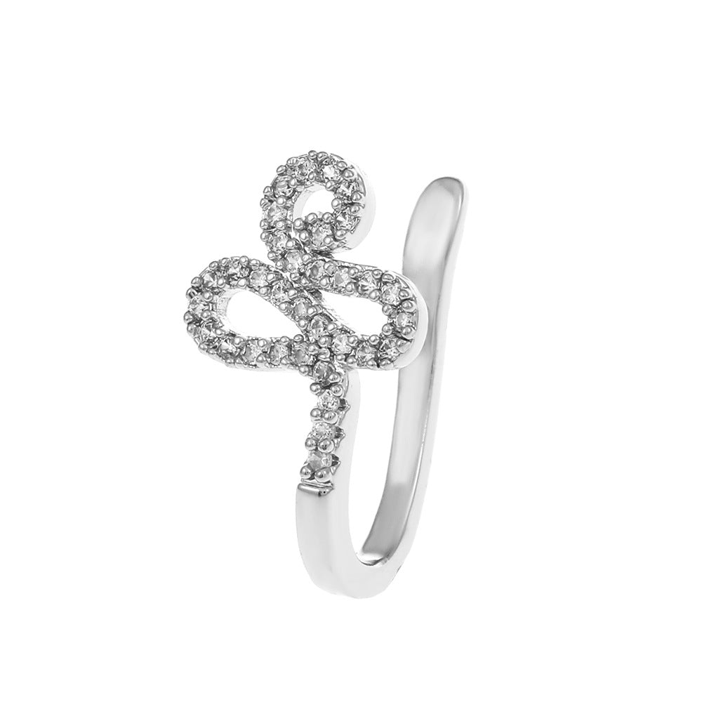 Clip per il naso a forma di U con stella e cuore placcata in rame vintage con zirconia cubica