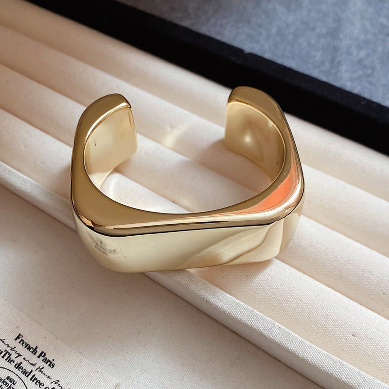 Bracciale in acrilico aperto a onda, design geometrico ovale, stile minimalista esagerato, alla moda, leggero, lussuoso, gioiello da mano