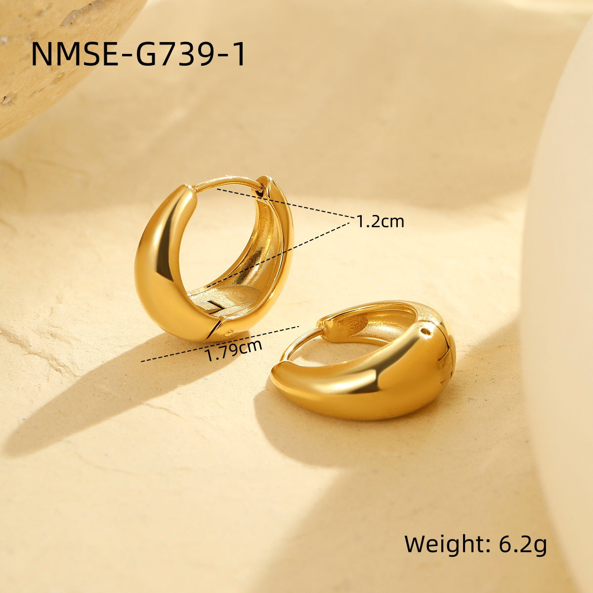 Minimalist Geometric Stainless Steel Ear Cuffs with Plating Finish for Women Fashion Earrings
