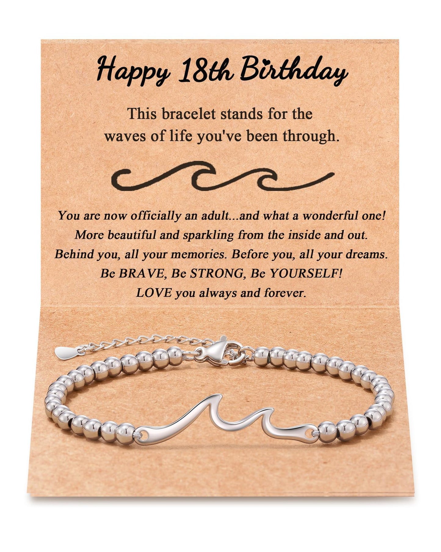 Personalized Wave Pattern Stainless Steel Bracelet Unisex Handmade Chain Bangle