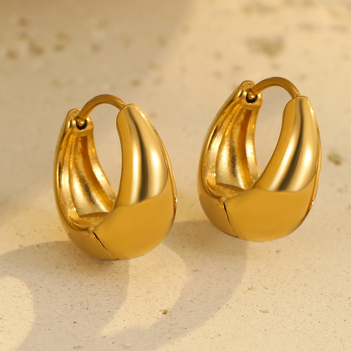 Modernos pendientes de acero inoxidable con forma de U, estilo vintage y diseño geométrico, para mujer, con acabado chapado