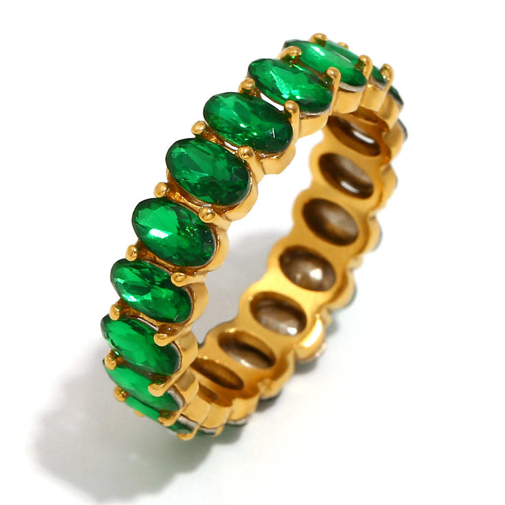 Minimalist Geometric Two-Tone Stainless Steel Ring with 18K Gold Plating for Women