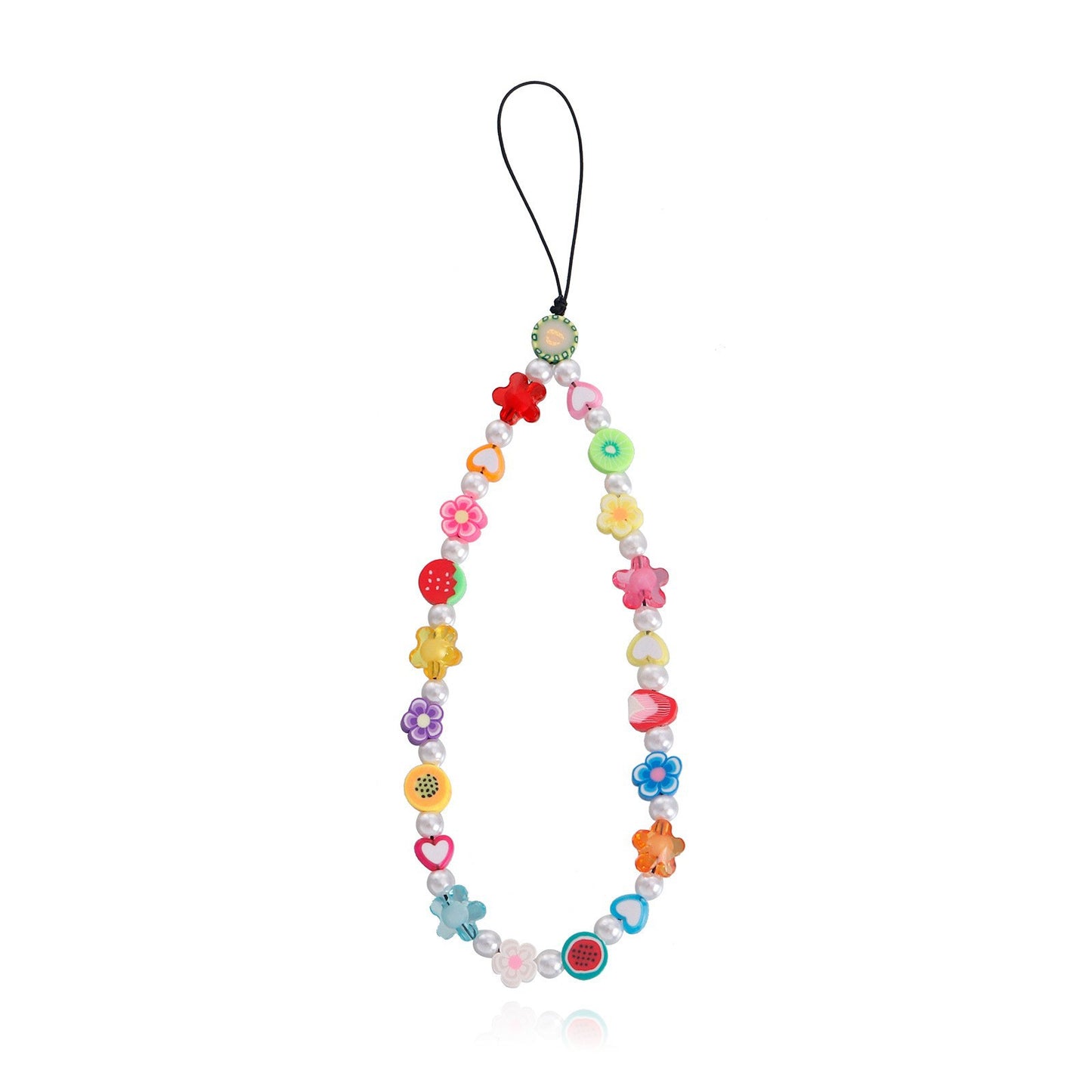 Sweet Fruit Pattern Acrylic Plated DIY Charm Bar Phone Strap