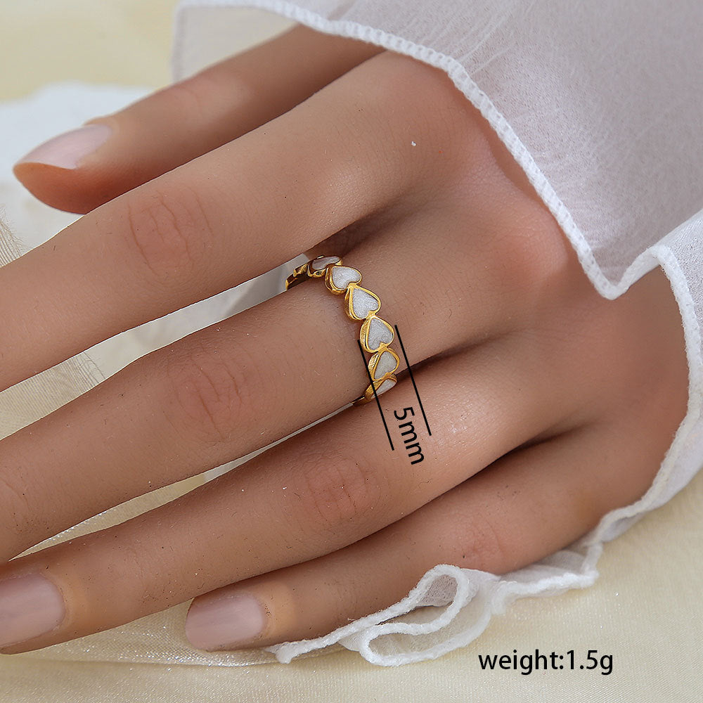 Anello Minimalista a Forma di Foglia in Acciaio Inossidabile Placcato Oro 18K da Donna e da Uomo
