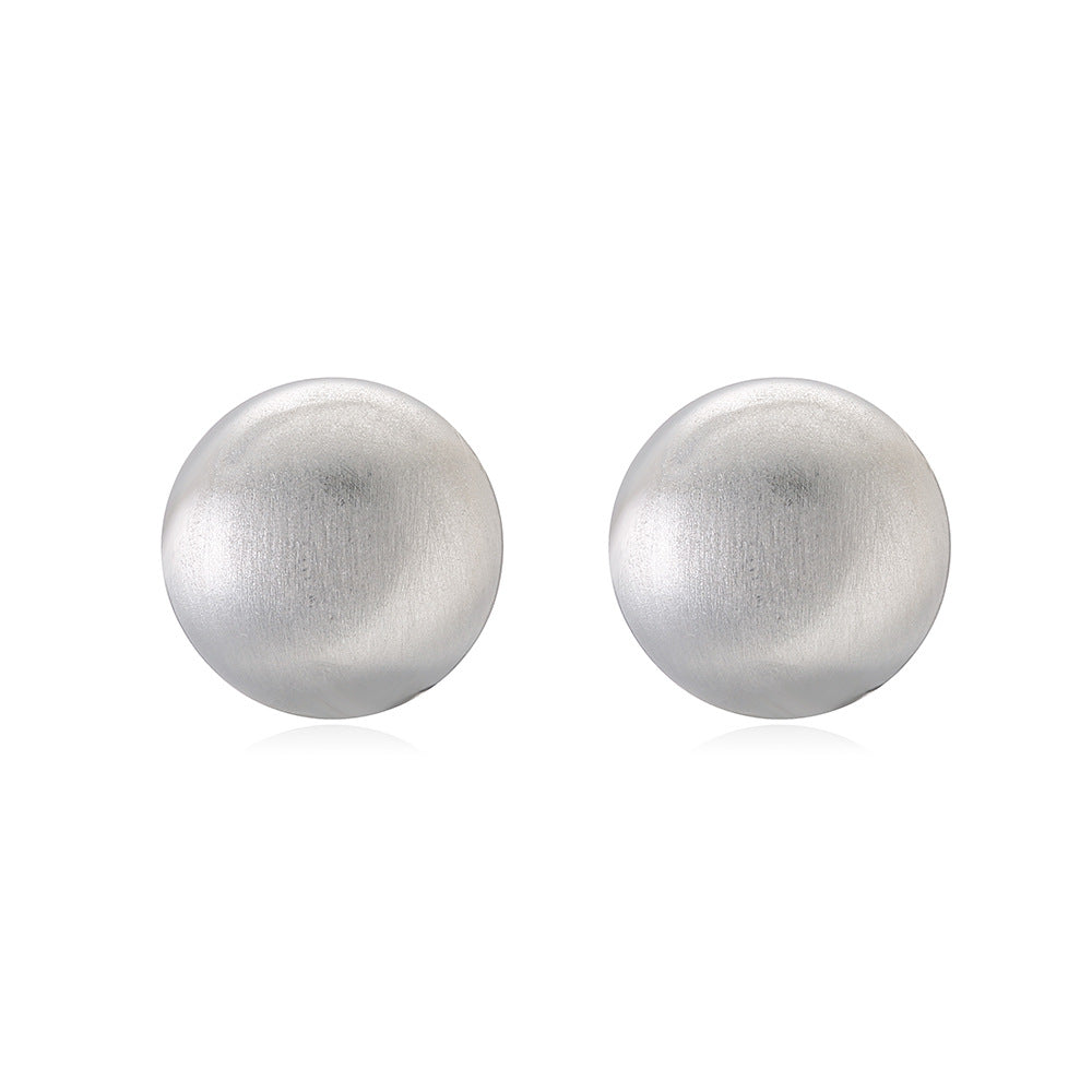 Minimalist Geometric Stud Earrings for Women Copper Base with Real Gold Plating and Brushed Finish