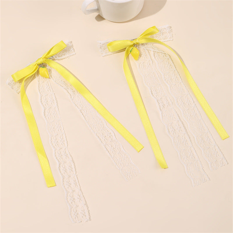 Fermaglio per capelli a fiocco con nappe e rete arricciata per bambine accessorio per capelli per bambine di ispirazione vintage