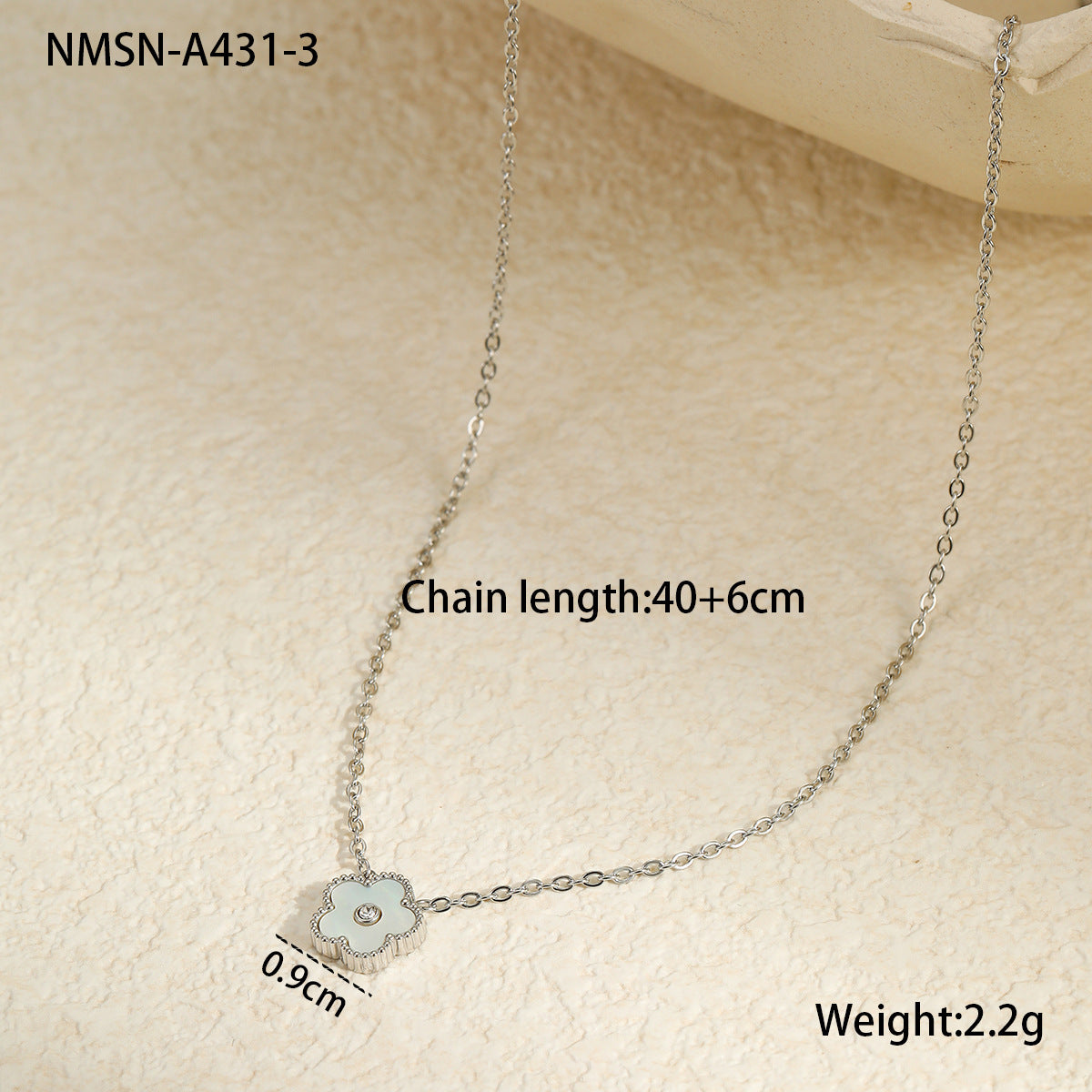 Collar con colgante de acero inoxidable con forma de corazón geométrico con incrustaciones de nácar para mujer, acabado chapado, cadena hasta la clavícula a la moda para la oficina