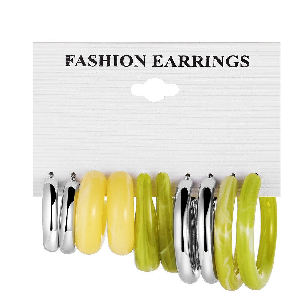 Fashion Geometric Round Gold Plated Zinc Alloy C-Shape Hoop Earrings with 925 Sterling Silver Posts