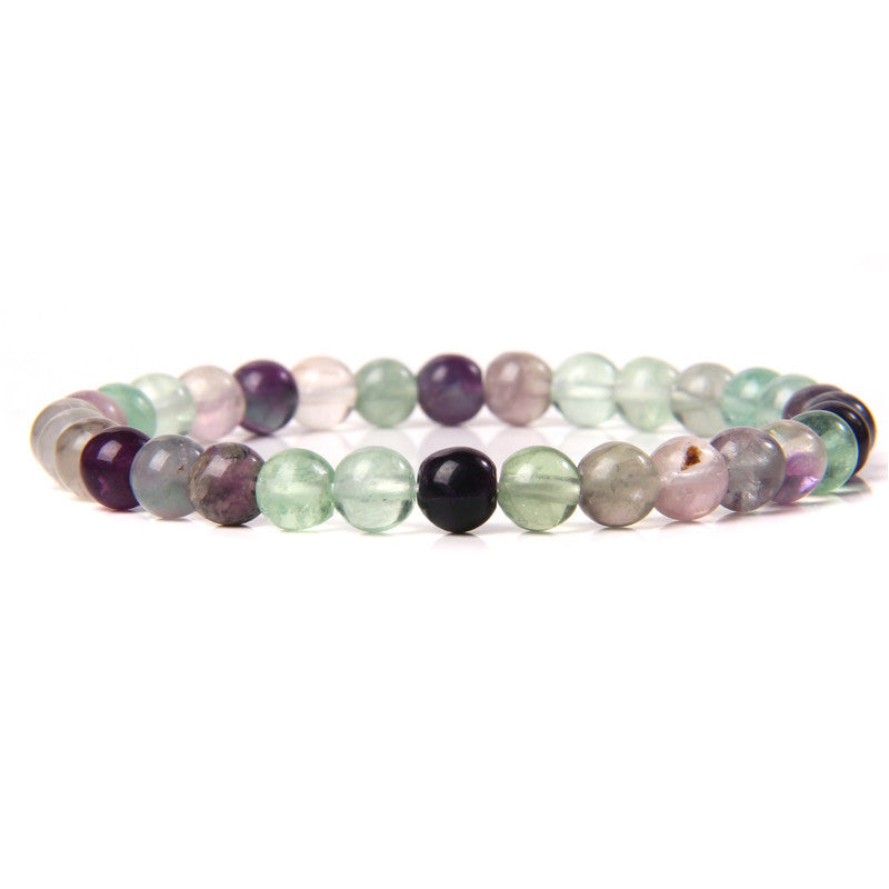 Elegant Casual Geometric Natural Agate Beaded Bracelet Unisex 6mm