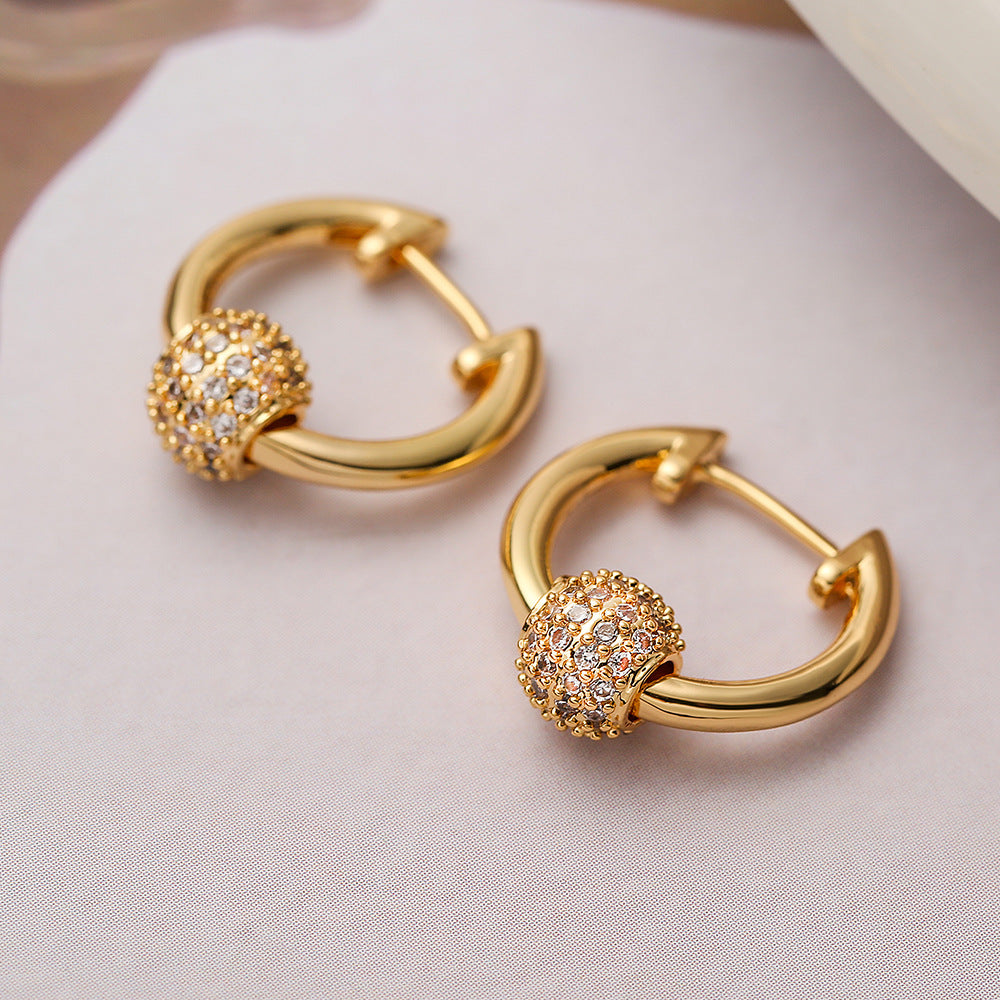 Minimalist Geometric Hoop Earrings for Women with Gold Plating and Micro-Pave Zirconia