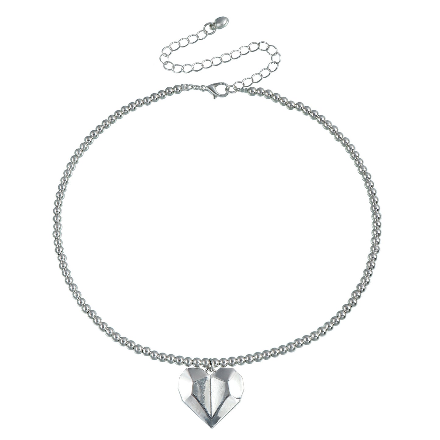 Minimalist Heart-Shaped Alloy Pendant Necklace with Plated Finish for Women Clavicle Chain