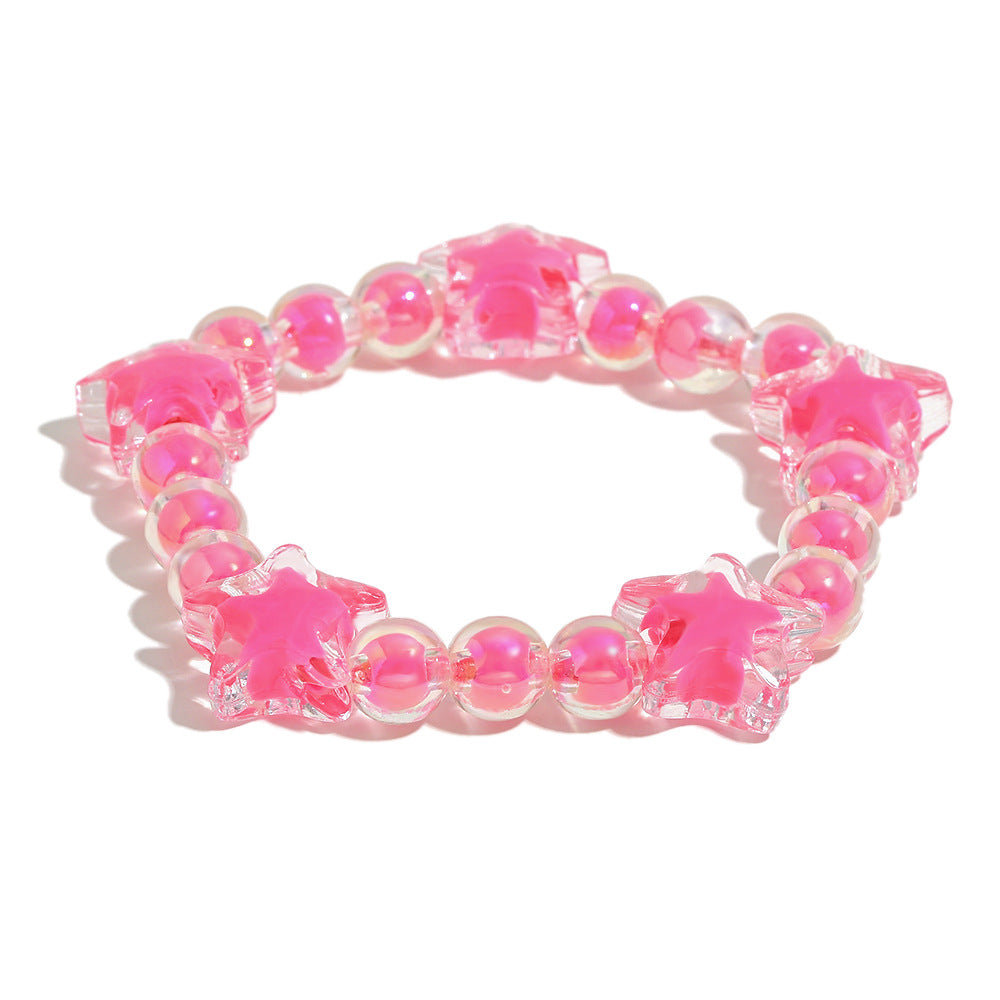 Minimalist Star-Shaped Acrylic Bracelet in Jelly Colors Geometric Fashion Accessory for Women