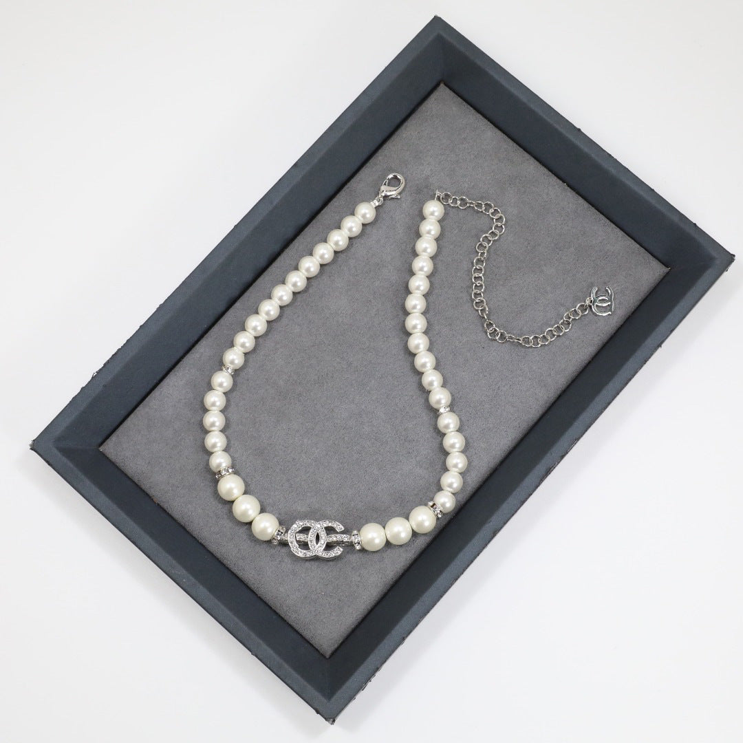 Collana con Lettere Lusso Dolce Strass Perle