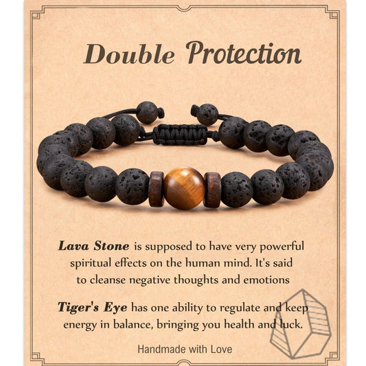 Minimalist Matte Round Geometric Natural Stone Beaded Bracelet Unisex Business Casual Wristband