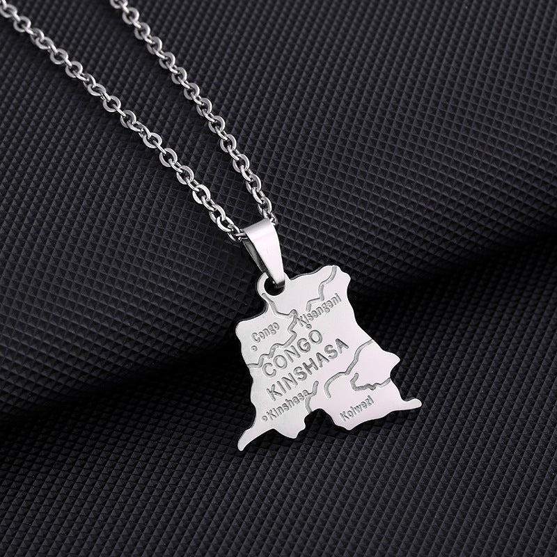 Elegante collana pendente a stella geometrica in acciaio inossidabile con ciondolo in acciaio al titanio e finitura galvanizzata per abbigliamento unisex alla moda