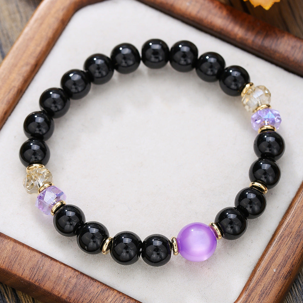 Punk Casual Round Gemstone Bracelet Unisex