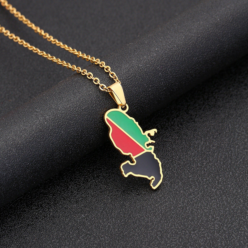 Collar con Colgante Geométrico Minimalista de Acero Inoxidable con Acabado Chapado para Mujer, Cadena de Capas a la Moda