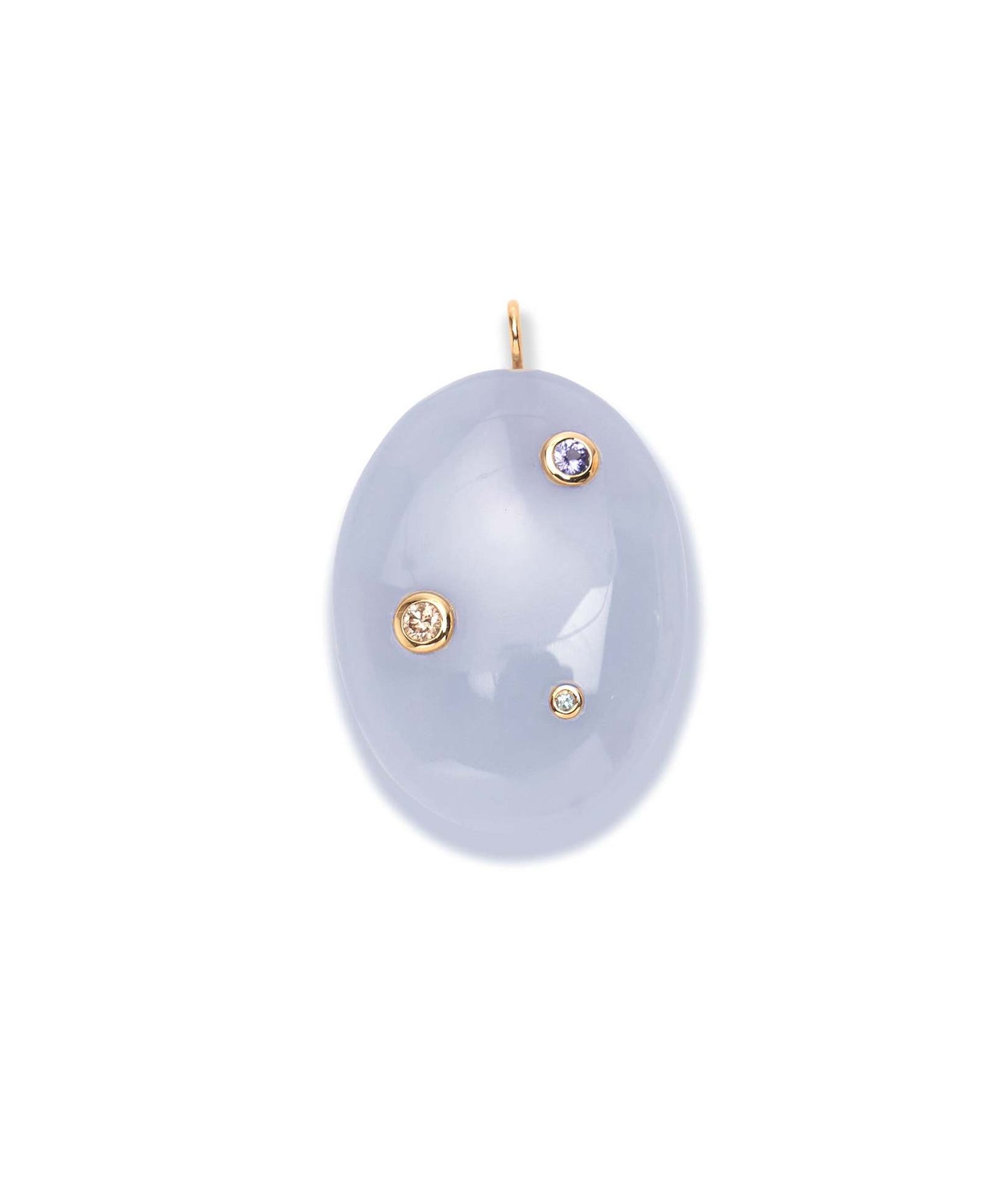 Fashion Gold Plated Brass Heart Round Geometric Cubic Zirconia Charm Bar for Unisex
