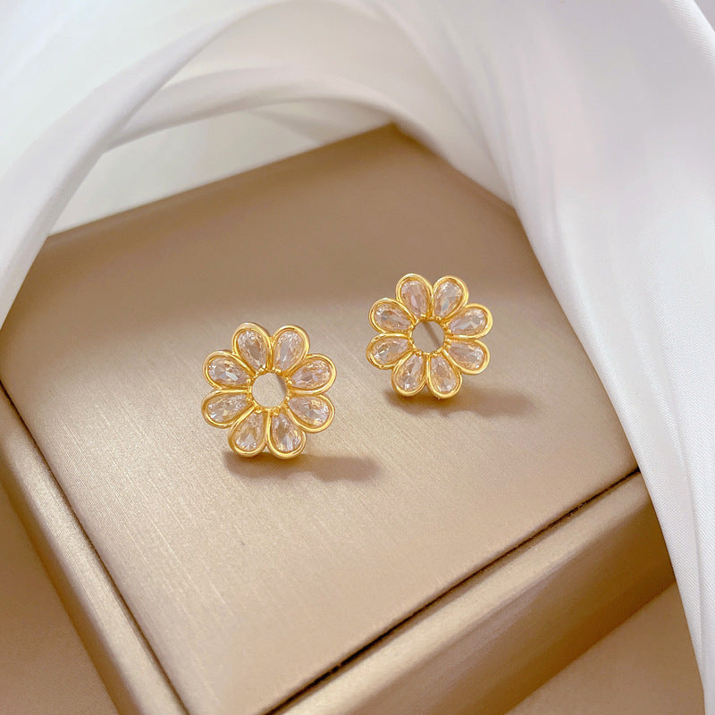 Geometric Stud Earrings for Women with Plated Copper Design, Elegant Long Tassel Drop Earrings, Sweet Style Jewelry