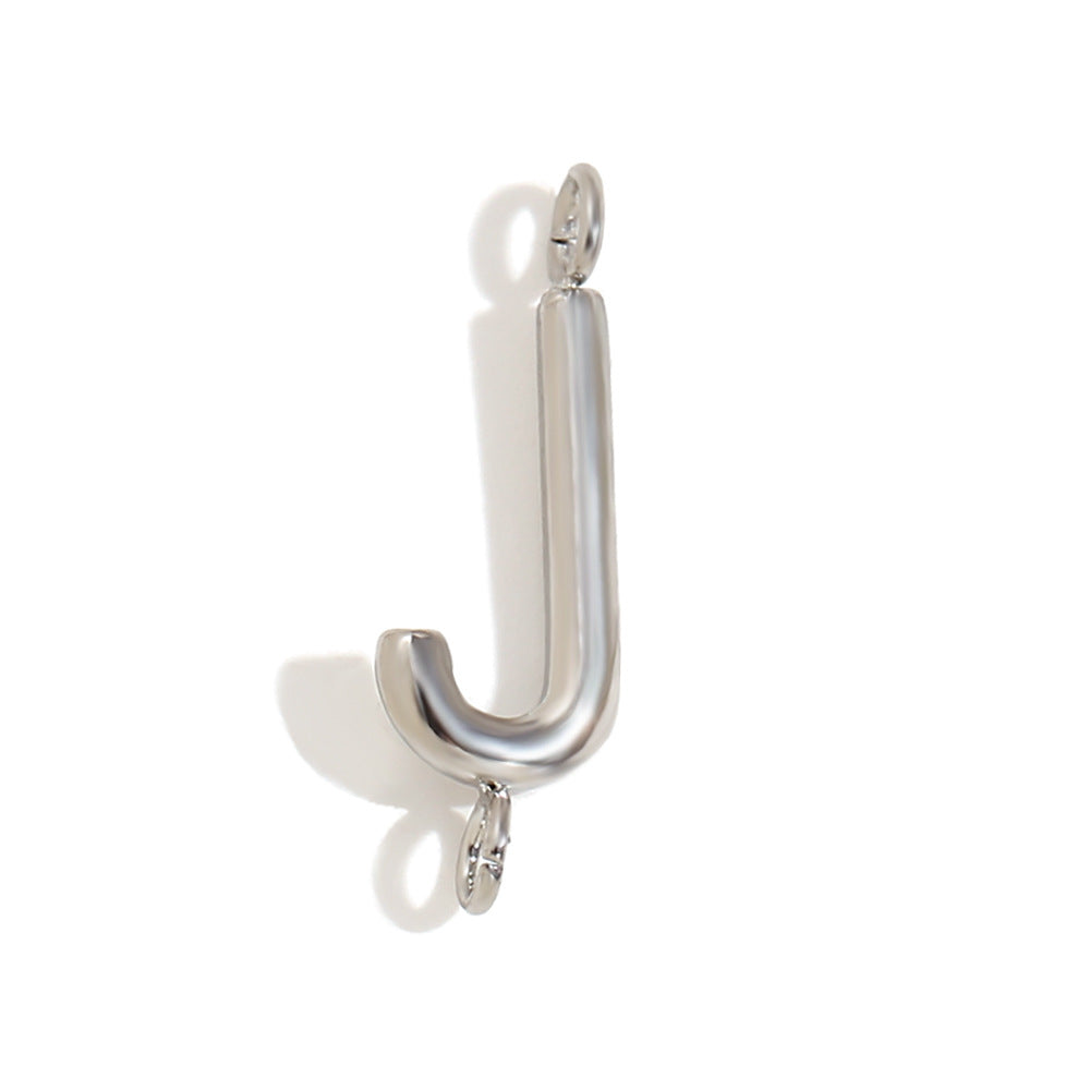 Minimalist 18K Gold Plated Stainless Steel Letter Charm Bar