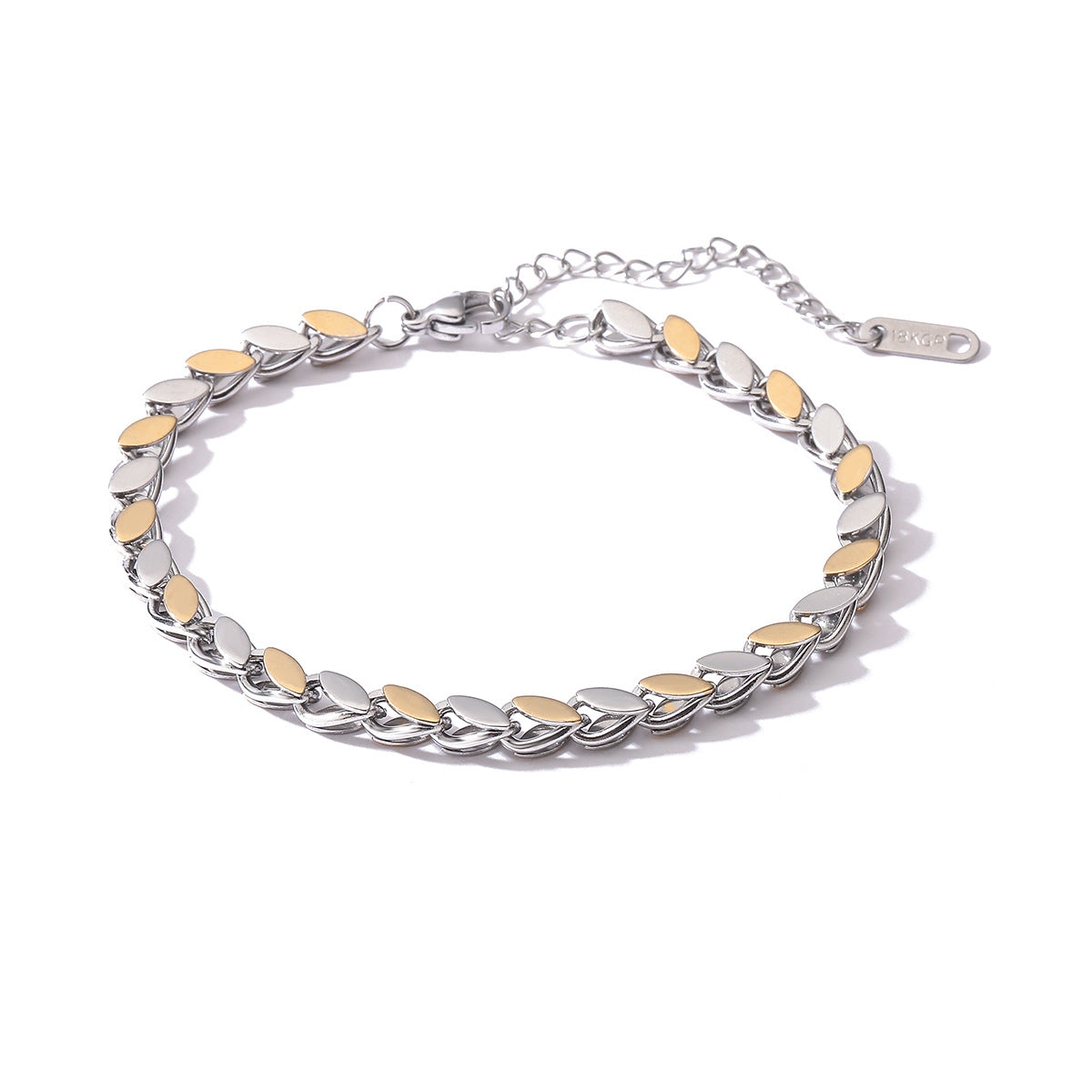 Bracciale vintage geometrico in acciaio inossidabile da donna con placcatura in oro 18 carati, design irregolare, accessorio alla moda per tutti i giorni