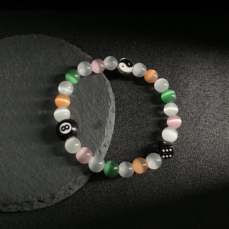 Geometric Round Cross Enamel Alloy Bracelet Unisex