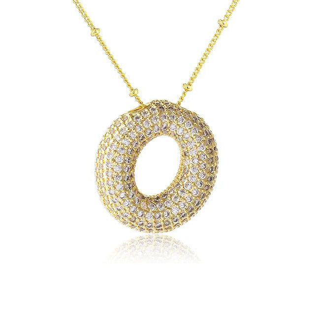 Fashion Plated Brass Letter Bubble Pendant Necklace for Women
