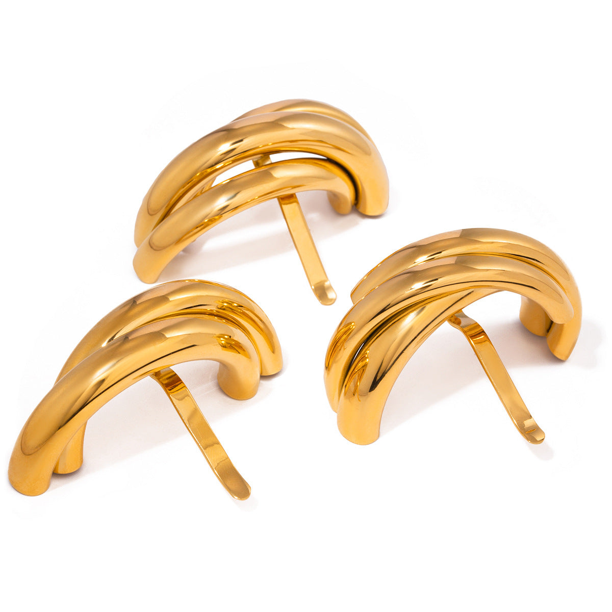 Peine de Pelo Geométrico de Acero Inoxidable con Acabado Chapado para Peinados y Recogidos, Accesorio de Pelo de Estilo Natural