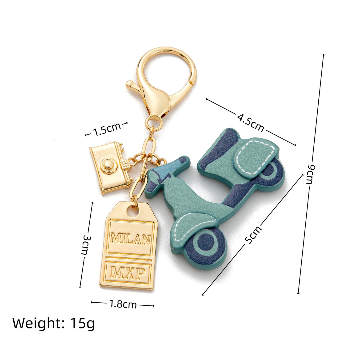 Vintage Heart Teardrop Plated Alloy Charm Bar Bag Pendant