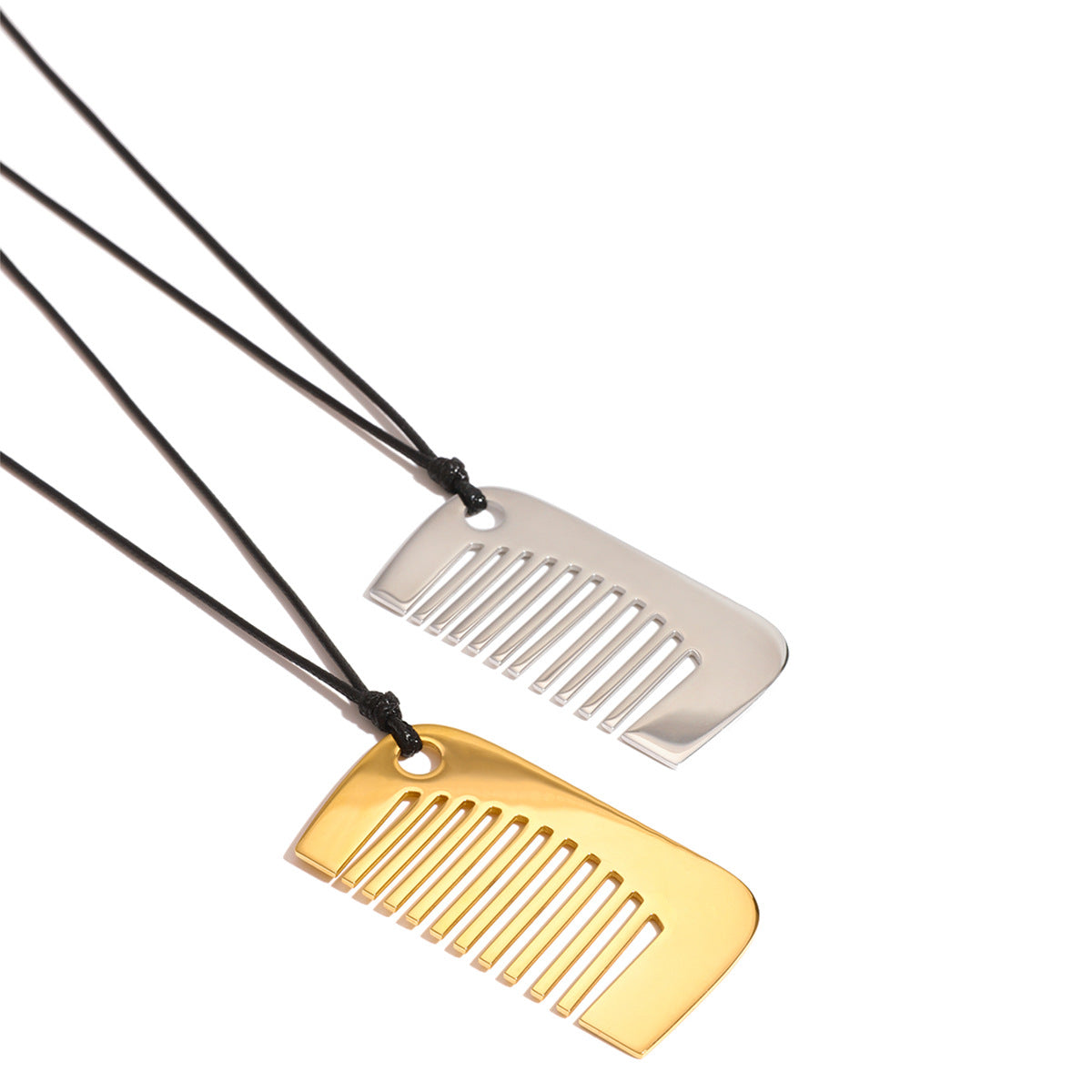 Luxury Stainless Steel Comb Pendant Necklace Plated Women's Daily Fashion Chain