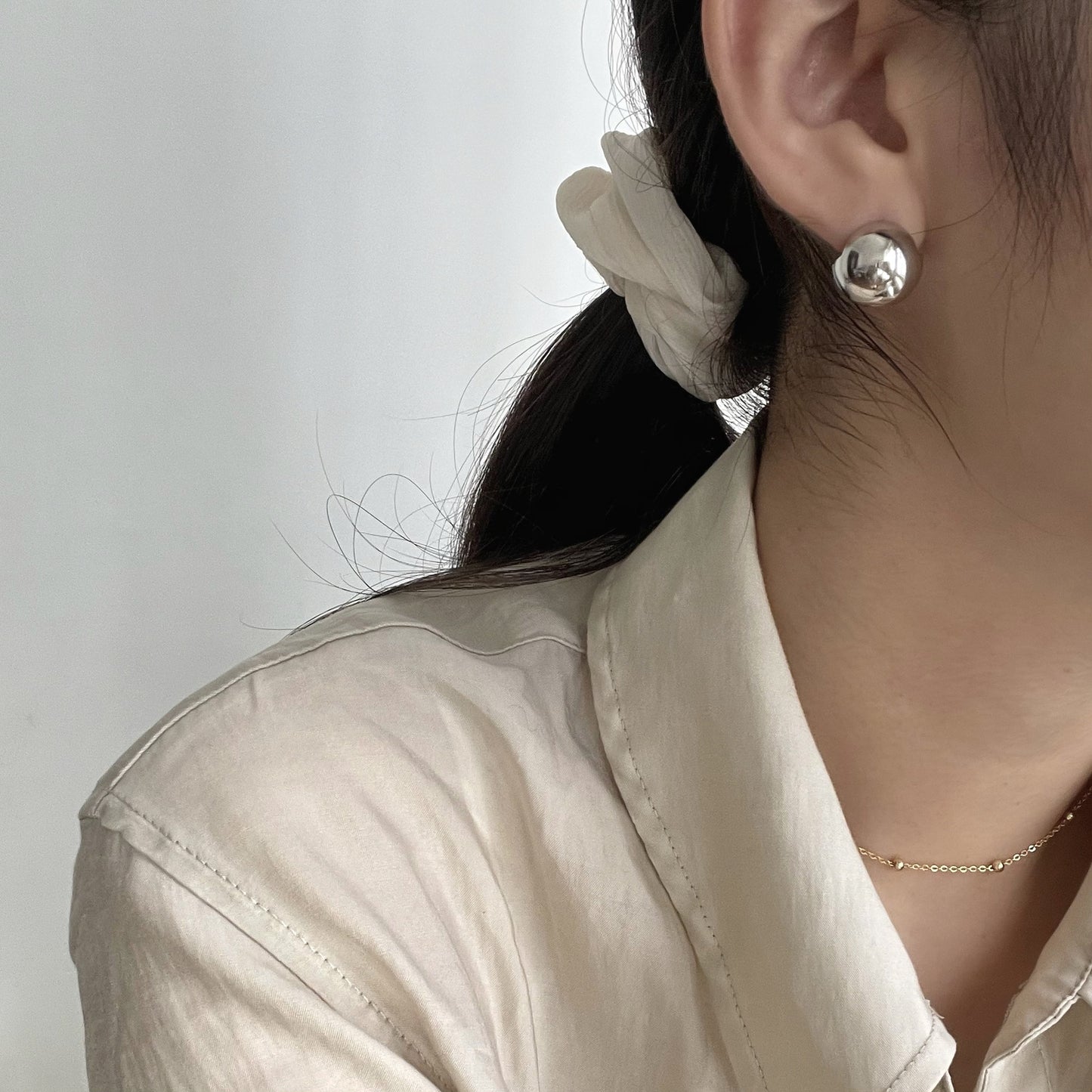 Orecchini da donna minimalisti vintage geometrici in argento sterling (925) placcati tondi ovali circolari